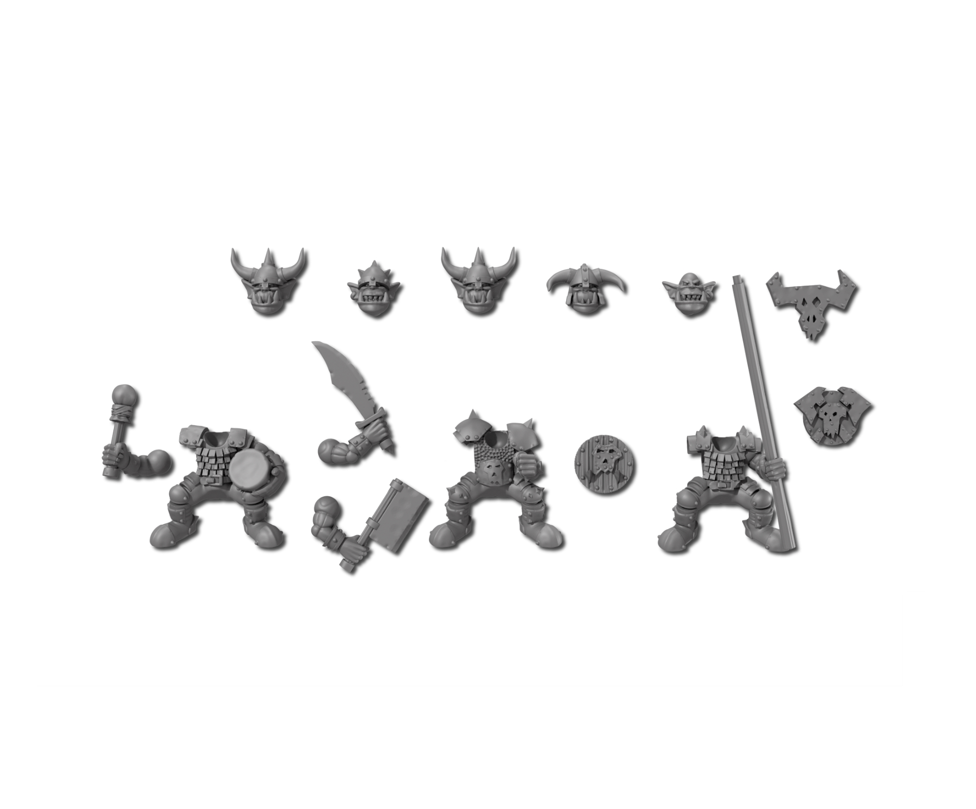 Pre-Supported Orc Boar Riders Command Set with Amoured Boars